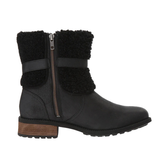 UGG Blayre II Shearling Cuff Bootie Black Suede 1008220 Size Women's 7.5 - Picture 4 of 5